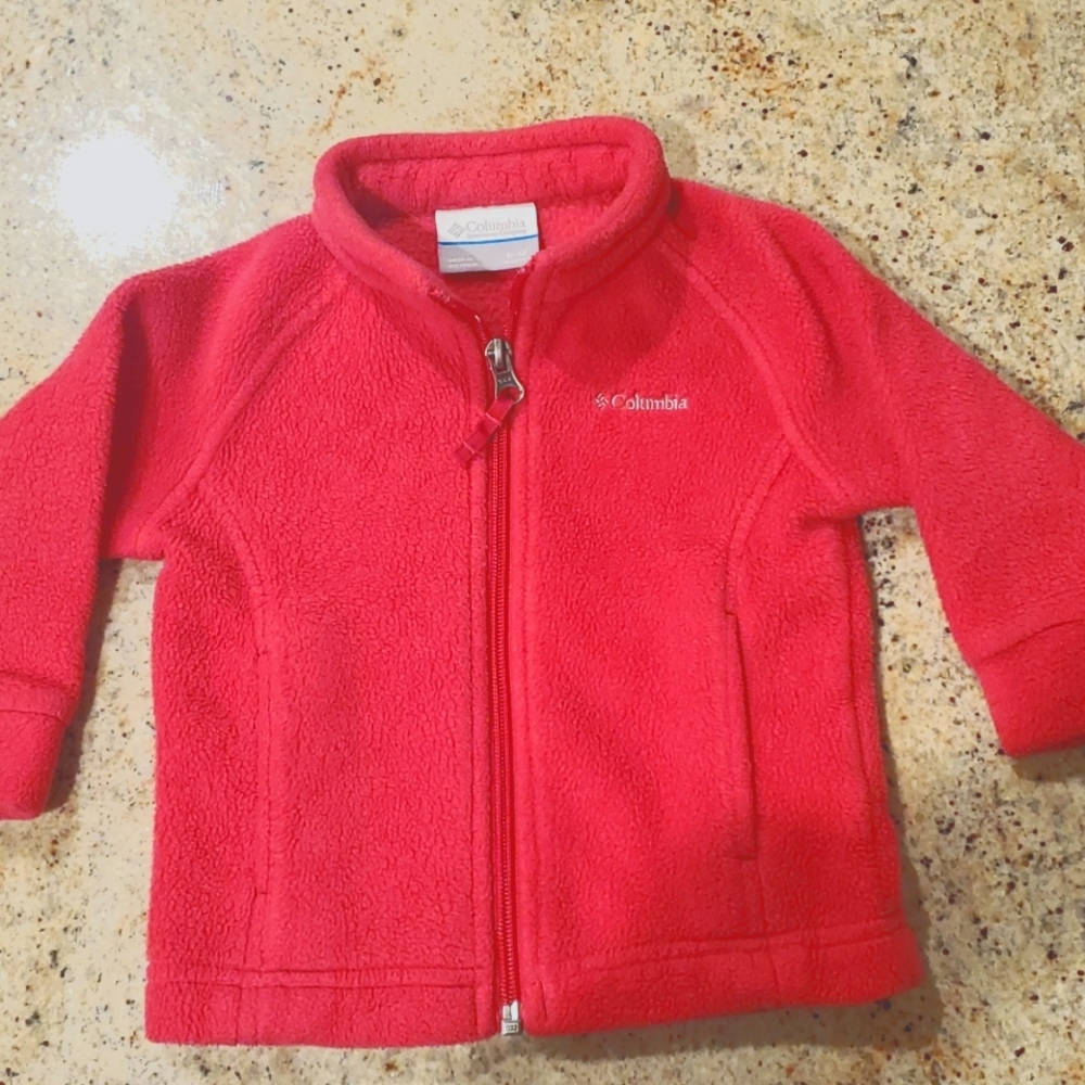 Columbia Fleece Jacket Baby, Size 6-12 Months, Bright Pink